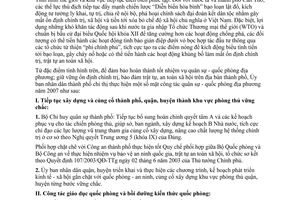 Chỉ thị 08/2007/CT-UBND công tác quân sự quốc phòng 2007 Cần Thơ