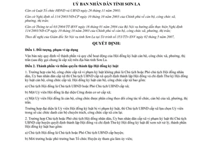 Quyết định 11/2007/QĐ-UBND thành phần quy chế Hội đồng kỷ luật cán bộ công chức xã phường Sơn La