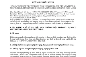 Hướng dẫn 311/HDLN-LĐTBXH-YT quy trình lập thủ tục hồ sơ thực hiện chế độ cấp