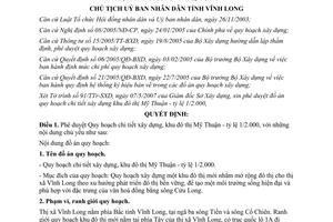 Quyết định 935/QĐ-UBND năm 2007 quy hoạch chi tiết khu đô thị Mỹ Thuận Vĩnh Long