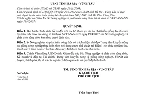 Quyết định 33/2007/QĐ-UBND chính sách hỗ trợ hộ tham gia dự án phát triển