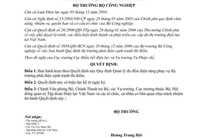 Quyết định 1592/QĐ-BCN năm 2007 Quy định Quản lý đo đếm điện năng