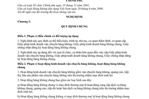Nghị định 76/2007/NĐ-CP kinh doanh vận chuyển hàng không hoạt động hàng không chung