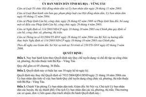 Quyết định 32/2007/QĐ-UBND quy chế tuyển dụng chế độ tập sự công chức Bà Rịa