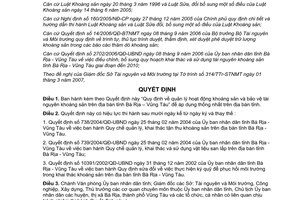 Quyết định 30/2007/QĐ-UBND  quản lý hoạt động khoáng sản bảo vệ tài nguyên