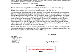 Quyết định 2368/QĐ-BGDĐT triển khai áp dụng thí điểm cơ chế một cửa Cơ quan Bộ Giáo dục Đào tạo