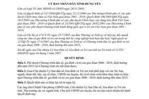 Quyết định 871/QĐ-UBND năm 2007 Chương trình dân số gia đình và trẻ em Hưng Yên