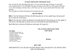 Quyết định 11/2007/QĐ-UBND tạm thời Quy chế phối hợp giữa các sở, ban,