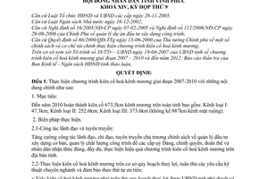 Nghị quyết 08/2007/NQ-HĐND Chương trình kiên cố hoá kênh mương