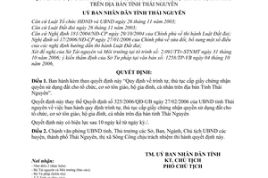 Quyết định 868/2007/QĐ-UBND Quy định trình tự, thủ tục cấp giấy chứng nhận quyền sử dụng đất Tỉnh Thái Nguyên