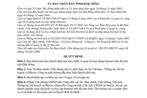 Quyết định 11/2007/QĐ-UBND quản lý hoạt động Internet