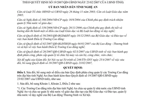 Quyết định 64/2007/QĐ-UBND sửa đổi Bản Quy định phân công quản lý