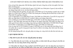 Hướng dẫn 633/SXD-QLQH cấp giấy phép xây dựng công trình