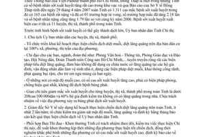 Chỉ thị 13/2007/CT-UBND phòng chống bệnh sốt xuất huyết Đồng Tháp