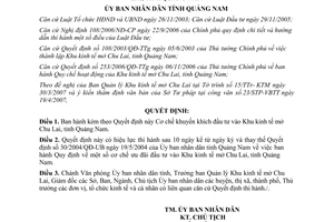 Quyết định 12/2007/QĐ-UBND khuyến khích đầu tư  Khu kinh tế mở Chu Lai Quảng Nam