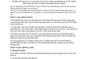 Thông tư 48/2007/TT-BTC hướng dẫn quản lý sử dụng quyết toán kinh phí Tổng điều tra Thủ tướng Chính phủ quyết định
