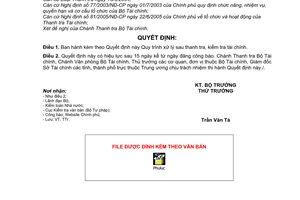 Quyết định 33/2007/QĐ-BTC Qui trình xử lý sau thanh tra, kiểm tra tài chính