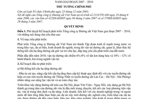 Quyết định 621/QĐ-TTg phê duyệt Kế hoạch phát triển Tổng công ty Đường sắt Việt Nam giai đoạn 2007 2010