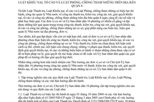 Chỉ thị 05/2007/CT-UBND chấn chỉnh chấp hành quy định Luật Thanh tra, Luật Khiếu nại, tố cáo Luật Phòng, chống tham nhũng địa bàn quận 8