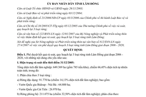 Quyết định 1350/QĐ-UBND 2007 phê duyệt kết quả rà soát quy hoạch lại 3 loại rừng Lâm Đồng 2006 2020