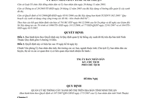 Quyết định 107/2007/QĐ-UBND Quy định quản lý hệ thống cây xanh đô thị