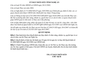 Quyết định 65/2007/QĐ-UBND Chức năng nhiệm vụ quyền hạn cơ cấu tổ chức Sở Thuỷ sản Nghệ An
