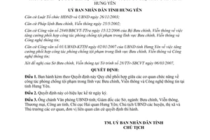 Quyết định 06/2007/QĐ-UBND phòng chống tội phạm lĩnh vực Bưu chính Viễn thông Công nghệ Hưng Yên