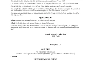 Quyết định 699/2007/QĐ-UBND Quy chế tổ chức tiếp công dân