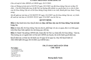 Quyết định 17/2007/QĐ-UBND Quy chế làm việc của Sở Giao thông Vận tải Long An