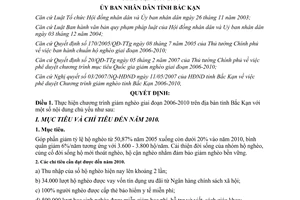 Quyết định 756/2007/QĐ-UBND thực hiện Chương trình giảm nghèo Bắc Kạn 2006 2010