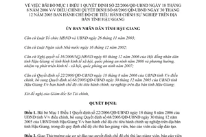 Quyết định 07/2007/QĐ-UBND chế độ chi tiêu hành chính sự nghiệp Hậu Giang