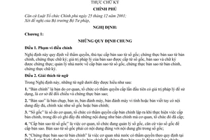 Nghị định 79/2007/NĐ-CP cấp bản sao từ sổ gốc, chứng thực bản sao từ bản chính, chứng thực chữ ký
