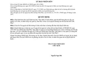 Quyết định 23/2007/QĐ-UBND trách nhiệm,quản lý, khai thác bảo vệ tài nguyên