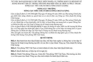 Quyết định 579/QĐ-TĐC quy chế nghĩa vụ thông báo hỏi đáp hàng rào kỹ thuật thương mại Tổng cục Tiêu chuẩn đo lường chất lượng