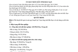 Quyết định 757/2007/QĐ-UBND phê duyệt kết quả rà soát quy hoạch lại 3 loại rừng tỉnh Bắc Kạn