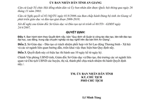 Quyết định 20/2007/QĐ-UBND quản lý công tác đào tạo liên kết đào tạo đại học cao đẳng trung cấp chuyên nghiệp và dạy nghề An Giang