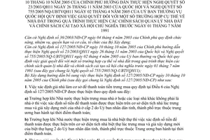 Thông tư 03/2007/TT-BXD hướng dẫn bổ sung Nghị định 127/2005/NĐ-CP giải quyết nhà đất quá trình thực hiện chính sách quản lý nhà đất cải tạo XHCN