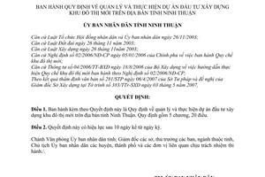 Quyết định 114/QĐ-UBND quản lý và thực hiện dự án đầu tư