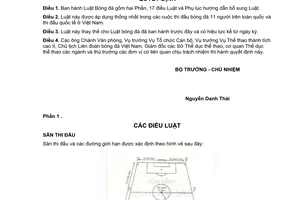 Quyết định 982-QĐ/UBTDTT  Luật Bóng đá