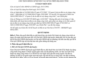 Quyết định 24/2007/QĐ-UBND phân cấp quyết định đầu tư phê duyệt báo cáo kinh tế