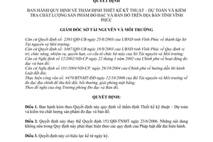 Quyết định 61/QĐ-TNMT thẩm định Thiết kế kỹ thuật – Dự toán