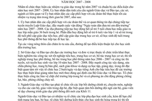 Chỉ thị 20/CT-UBND giáo dục đào tạo trong hè năm 2007 chuẩn bị năm học 2007 2008 Tiền Giang