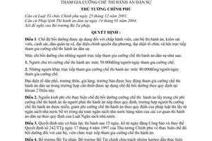 Quyết định số 73/2007/QĐ-TTg về việc thực hiện chế độ bồi dưỡng đối với những người trực tiếp tham gia cưỡng chế thi hành án dân sự