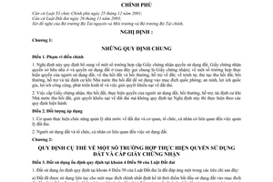 Nghị định 84/2007/NĐ-CP bổ sung cấp Giấy chứng nhận quyền sử dụng thu hồi đất thực hiện đất trình tự thủ tục bồi thường hỗ trợ tái định cư