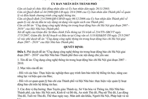 Quyết định 2228/QĐ-UBND phê duyệt đề án Ứng dụng công nghệ thông tin hoạt động báo chí Hà Nội giai đoạn 2007-2010