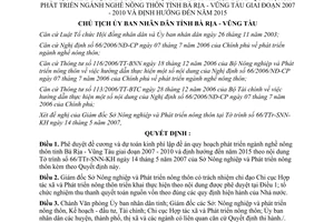 Quyết định 1900/QĐ-UBND lập đề án quy họach phát triển ngành nghề nông thôn Bà Rịa