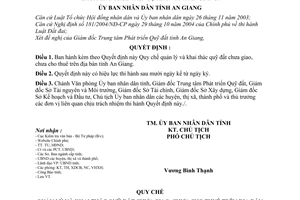 Quyết định 22/2007/QĐ-UBND Quy chế quản lý khai thác quỹ đất chưa giao, chưa cho thuê tỉnh An Giang