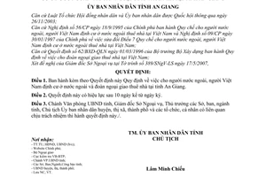 Quyết định 23/2007/QĐ-UBND Quy định người nước ngoài, Việt Nam định cư ở nước ngoài đoàn ngoại giao thuê nhà tại tỉnh An Giang