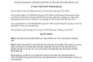 Quyết định 17/2007/QĐ-UBND Quy chế Báo cáo viên, tuyên truyền viên pháp luật