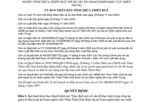 Quyết định 1269/2007/QĐ-UBND quản lý đầu tư dự án giảm nghèo tỉnh Thừa Thiên Huế